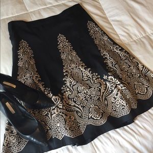 WHBM White House Black Market silk A-line skirt